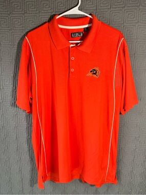 BAW Athletic Wear Polo Shirt Mens 2XL Orange Aledo Bearcats Texas Polyester
